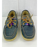 Sperry Top-Sider Bluefish Boat Shoes Women 7 M Navy Blue Leather Plaid T... - £14.00 GBP
