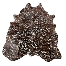Funky Zebra Print Cowhide Rug Size: 7.7x5.2 feet Z-006 - $286.11