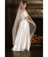 Single layer ivory wedding veil  150 cm (59'' ) for wedding with comb - $23.30