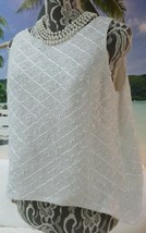 *$1590 New Oscar De La Renta Beautiful Textured Ivory Silk Runway Blouse Us 8 - £134.69 GBP
