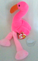 TY Beanie Babies Pinky Flamingo PVC PELLETS Style # RARE ERRORS Retired - £31.87 GBP