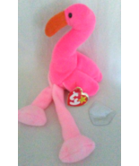 TY Beanie Babies Pinky Flamingo PVC PELLETS Style # RARE ERRORS Retired - $39.99
