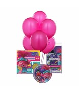 Trolls World Tour Birthday Party Package Plates Napkins Table Cover &amp; Ba... - $21.88 CAD