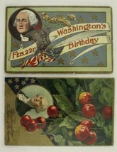 Vintage Paper Postal History Postcard George Washington Birthday President 2PCS - £8.80 GBP