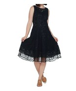 Isaac Mizrahi Live! Lace Dress with Point D&#39;Esprit Trim Black Regular 4 ... - £15.36 GBP