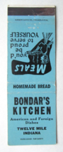 Bondar&#39;s Kitchen - Twelve Mile, Indiana Restaurant 20 Strike Matchbook Cover IN - £1.36 GBP