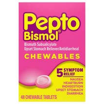 Pepto Bismol Chewables, 48 Ct 12/2026 Nausea, Heartburn, Indigestion - $185.40 MXN