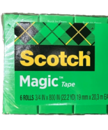 Scotch Magic Tape Refill 3 Rolls (3/4&quot; x 800&quot; Per Roll) Matte Photo Safe - $263.67 MXN