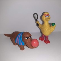 VTG Sesame Street Snuffy Snuffleupagus &amp; Big Bird Beach Day Set PVC Cake Toppers - $14.85