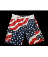 American Flag Cargo Shorts Size 44 Mens Patriotic All Over Print Longer ... - $864.73 MXN