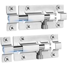 INBOF 2 Pack Slide Lock, 3 Inch Barrel Bolt Latch, Premium Door Bolt Lock, Stain - $13.84