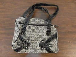 Adult Women&#39;s Gray Black Shoulder Bag Purse Faux Leather Metal Buckle 32974 - $15.74