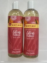 (2) Burt&#39;s Bees Energizing Citrus &amp; Ginger Body Wash 98.7% Natural 12oz - £14.78 GBP