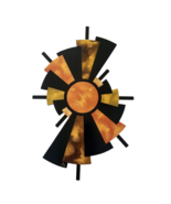 Wood wall sculpture with metal accents, Brown &amp; copper by Alisa (27x18) - $2,905.52 MXN