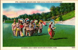 Vintage Color Postcard &quot;Cherokee Eagle Dance&quot; On Reservation North Carolina (B7) - £3.82 GBP