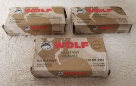 Lot of 3 Wolf Military Classic 6.5 Grendal Empty Ammo Box ONLY Dated: Ap... - £11.07 GBP