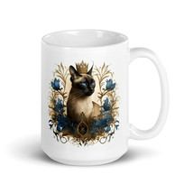 Majestic Siamese Cat White glossy mug - $17.82