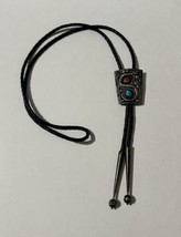 Vintage Navajo Sterling coral turquoise snake bolo tie - $293.90