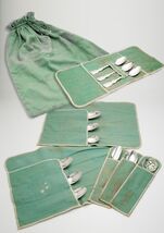 12+ SLOT GRANAT BROS FLANNEL SILVERWARE STORAGE ROLL  &amp; BAG ANTI TARNISH... - $24.74