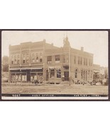 Hartley, Iowa RPPC 1910 - Main St. Post Office, General Store, Barber Shop - £31.30 GBP