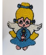 Vintage Melted Plastic Popcorn Christmas Angel Holding Candle Decoration - $34.70 CAD