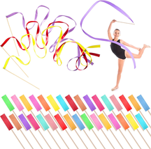 50 Pieces Dance Ribbons Streamers Dancer Wand for Kids 6.6 Feet Long Gymnastics  - £18.70 GBP