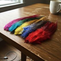 100PCS Saddle Hackle Rooster Feathers for Crafts, 6-7 Inch Dyed Multi-Co... - $21.17 CAD