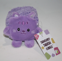 Sensory Squish Cube Cat Purple Plush 2.5&quot; Soft Toy Stuffed Animal Adventure New - $8.77