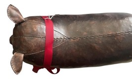 Vtg Dimitri Omersa Abercrombrie Leather Bulldog Dog London England Footstool image 9