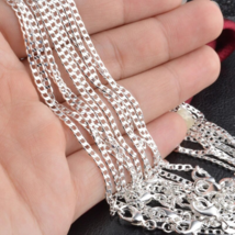 Italian 2mm Link 30 Inch Chain Necklace 925 Sterling Silver - £9.64 GBP