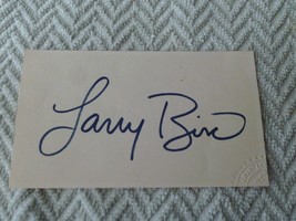 AUTHENTICATED   AUTOGRAPH  OF    LARRY  BIRD    ON  3X5&quot;  SIGNED   INDEX... - £127.72 GBP