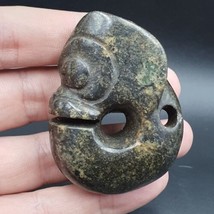 Antique Stone green Jade mystic Animal carving stone Pendent Amulet  JD-21 - £37.91 GBP