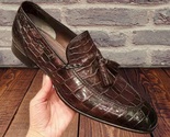 Men handmade moccasin brown crocodile texture leather shoes formal casual boots thumb155 crop