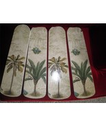 CUSTOM ~ TROPICAL PALM TREE SCRIPT CEILING FAN WITH LIGHT HAWIIAN FLORIDA ROOM - $118.79