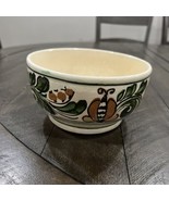 Vintage Mathe Denes Korond Art Pottery Bowl Floral Hand painted Romanian - $40.60 CAD