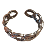 Silver Toned Adjustable Chain Link Bracelet Cuff Bendable - £14.89 GBP