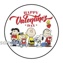 30 Snoopy Valentines Day Envelope Seals Labels Stickers 1.5&quot; Round P EAN Uts Gang - £5.85 GBP