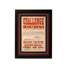 Houdini Challenge Poster Magic Poster Vintage Style Custom Framed Prints - £46.31 GBP