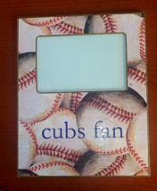 Chicago Cubs Baseball Picture Frame For 3.5x5.5 Photo. Plaque Is 8x10 Wood - £17.27 GBP