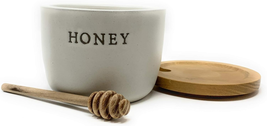 Stoneware Honey Pot with Acacia Wood Dipper and Lid by Hearth and Hand w... - $57.99