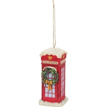 Jim Shore Heartwood Creek English Christmas Phone Box Hanging Ornament, ... - $38.99