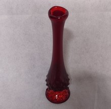 Fenton Red Hobnail Swung Stretch Vase Pedestal Base Label and Marked 8.7... - £30.63 GBP