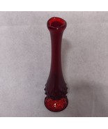 Fenton Red Hobnail Swung Stretch Vase Pedestal Base Label and Marked 8.7... - £30.42 GBP