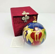 Vintage Li Bien Glass Hand Painted Angel Choir Ball Ornament 2000 With B... - $28.58