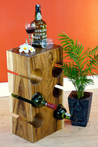 Wine Rack Wood Side Table Bottle Stand Wine Shelf Bottles Stand Suar - $122.53