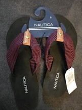 Women’s Sandals Size 6 Nautica White Dune Style KW 2746 Burgundy   - £21.13 GBP