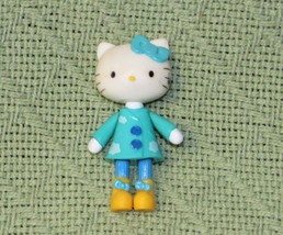 Vintage Hello Kitty Figure Doll House Size With Blue Rain Coat And Yellow Boots - £8.44 GBP