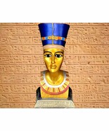 Unique Queen Nefertiti large Bust, Egyptian Art Gold and Black hand pain... - €163,62 EUR