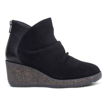 Aetrex Kara Ankle Wedge Boot Suede Leather Bootie | 38 EU (7.5-8) Black NEW - $65.45