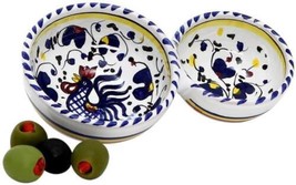 Bowl Deruta Majolica Orvieto Rooster Blue Ceramic Dishwasher Safe Handmade - £79.13 GBP